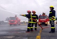 Comando de bomberos Sagua en jornada de protección contra incendios