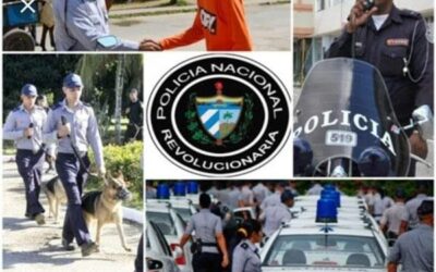 Felicita MININT en Sagua la Grande a las fuerzas de la PNR en el aniversario 67 de su fundación.