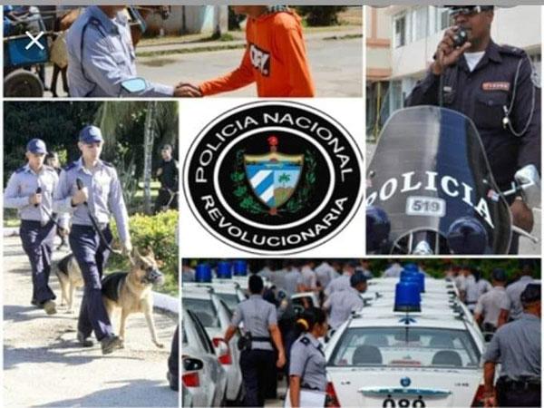 Felicita MININT en Sagua la Grande a las fuerzas de la PNR en el aniversario 67 de su fundación.