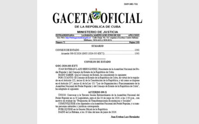 Convocan a sesión extraordinaria del Parlamento cubano
